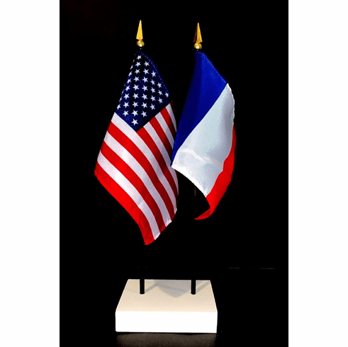France and US Flag Desk Set