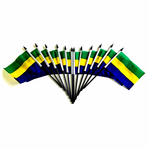 Gabon Polyester Table Flags - 12 Per Pack