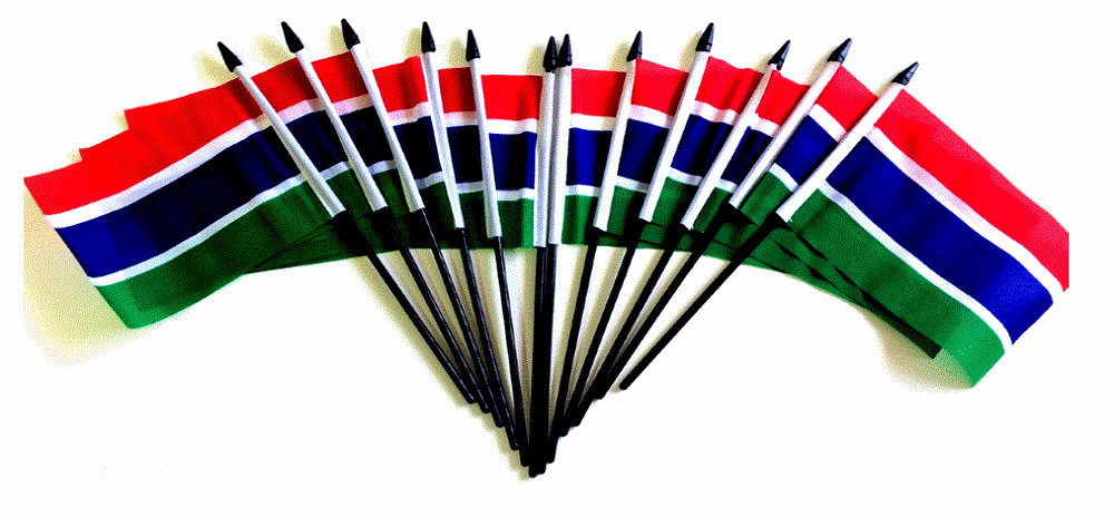Gambia Polyester Table Flags - 12 Per Pack