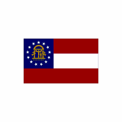 Georgia Polyester Flag - 3 X 5