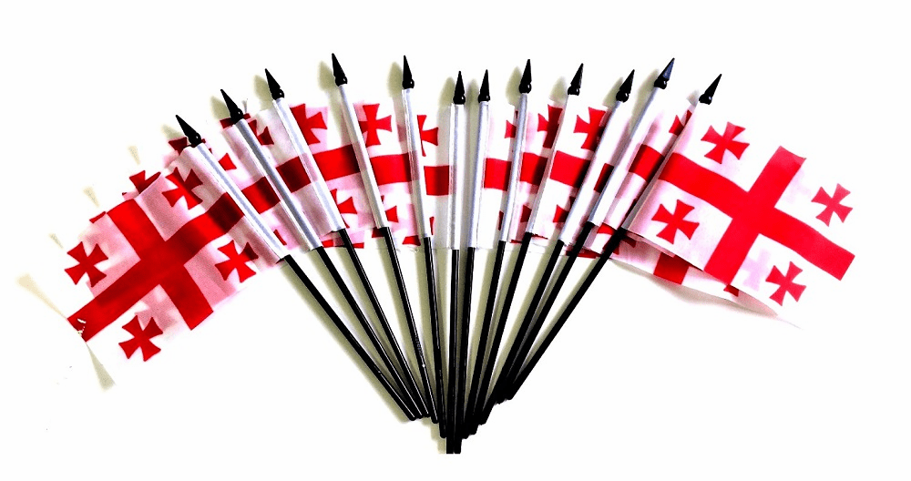 Georgia Republic Polyester Table Flags - 12 Per Pack