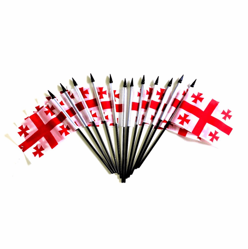 Georgia Republic Polyester Table Flags - 12 Per Pack