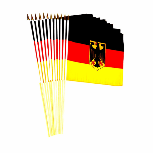Germany W/Eagle 12" x 18" Stick Flags