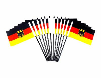 Germany with Eagle Polyester Table Flags - 12 pack