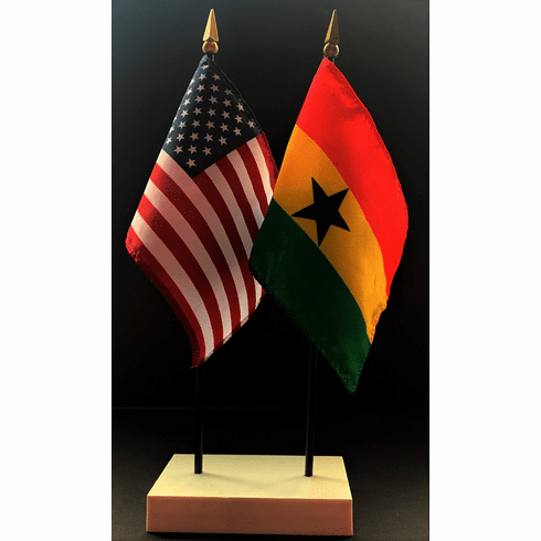 Ghana and US Flag Desk Set