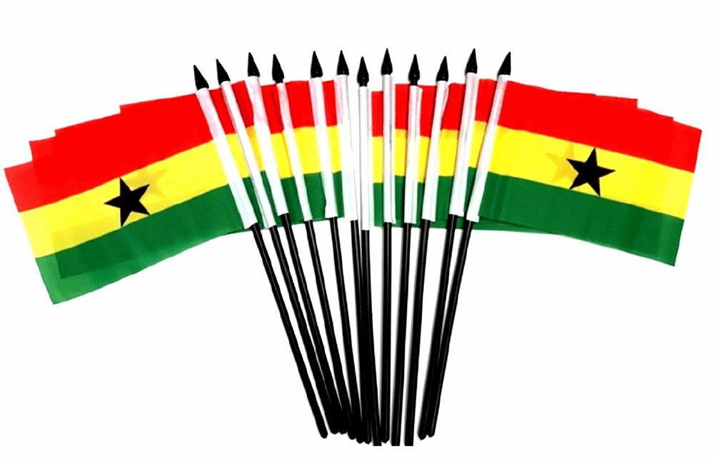 Ghana Polyester Table Flags - 12 Per Pack