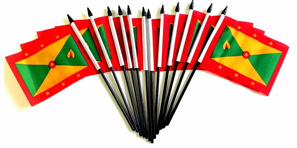 Grenada Polyester Table Flags - 12 Per Pack