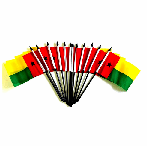 Guinea Bissau Polyester Table Flags - 12 Per Pack