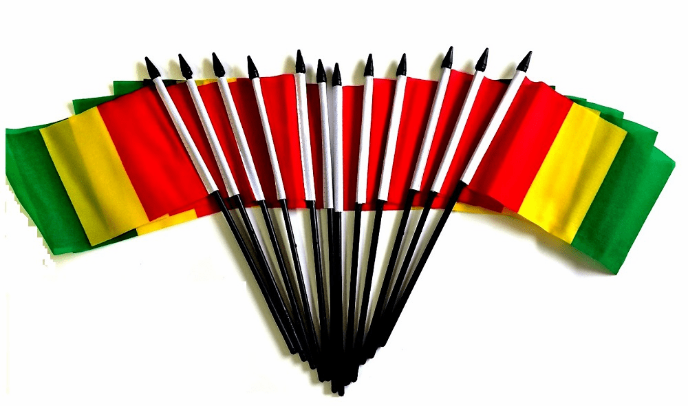 Guinea Polyester Table Flags - 12 Per Pack