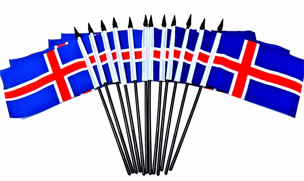 Iceland Polyester Table Flags - 12 Per Pack