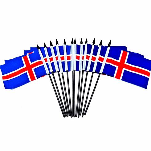 Iceland Polyester Table Flags - 12 Per Pack
