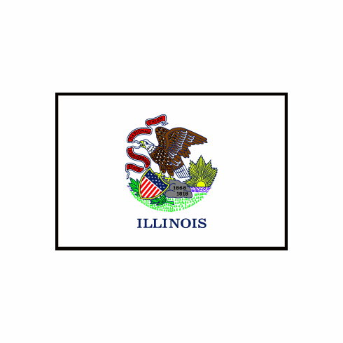 Illinois Polyester Flag - 3 X 5