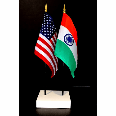 India and US Flag Desk Set