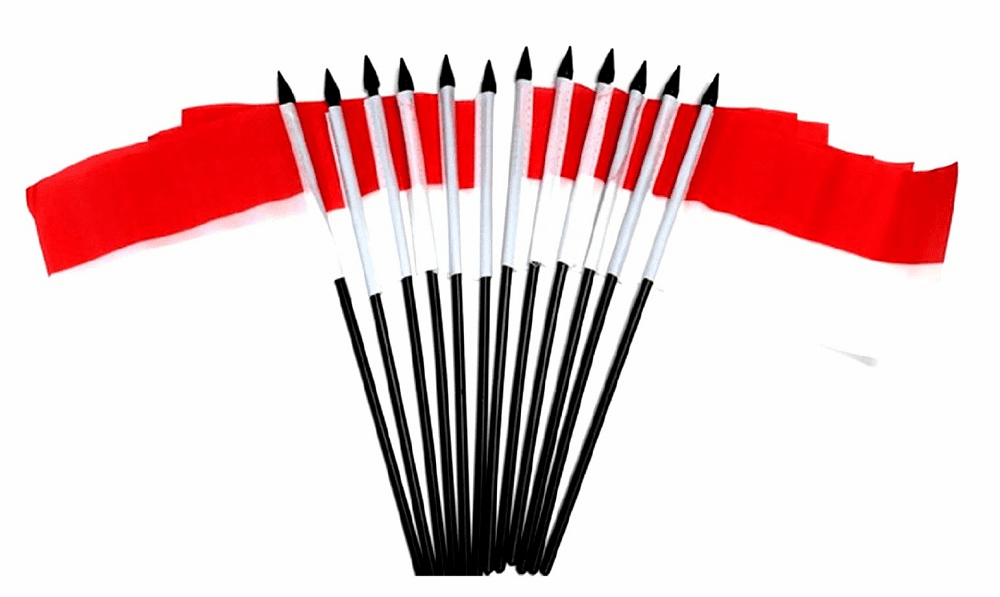 Indonesia Polyester Table Flag - 12 pack