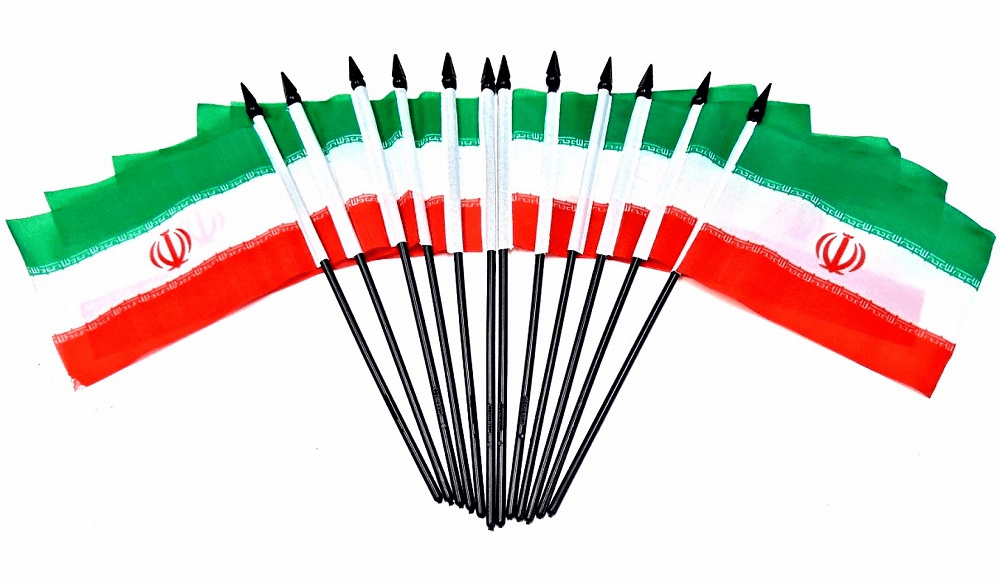 Iran Polyester Table Flag - 12 pack