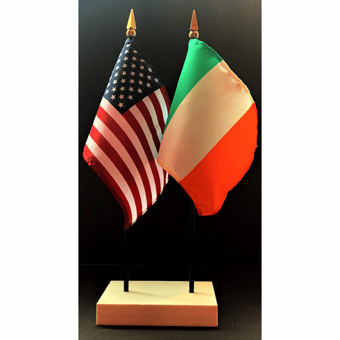 Ireland and US Flag Desk Set
