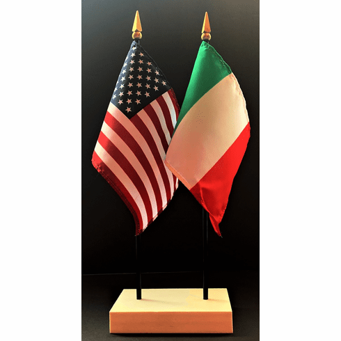 Italy and US Flag Desk Set