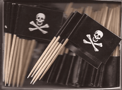 Jolly Roger Pirate Toothpick Flags - 100 Per Pack 