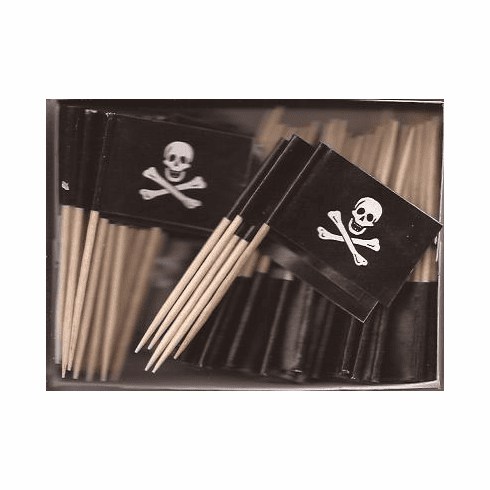Jolly Roger Pirate Toothpick Flags - 100 Per Pack 