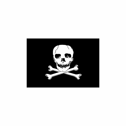 Jolly Roger Polyester Flag - 3'x5'