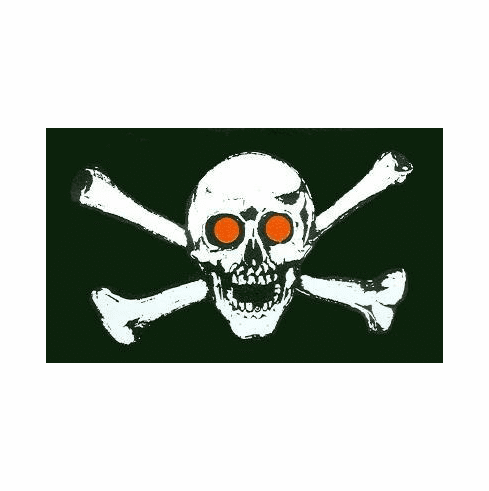 Jolly Roger Red Eyes Flag 3 x 5