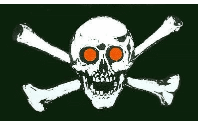 Jolly Roger Red Eyes Flag 3 x 5