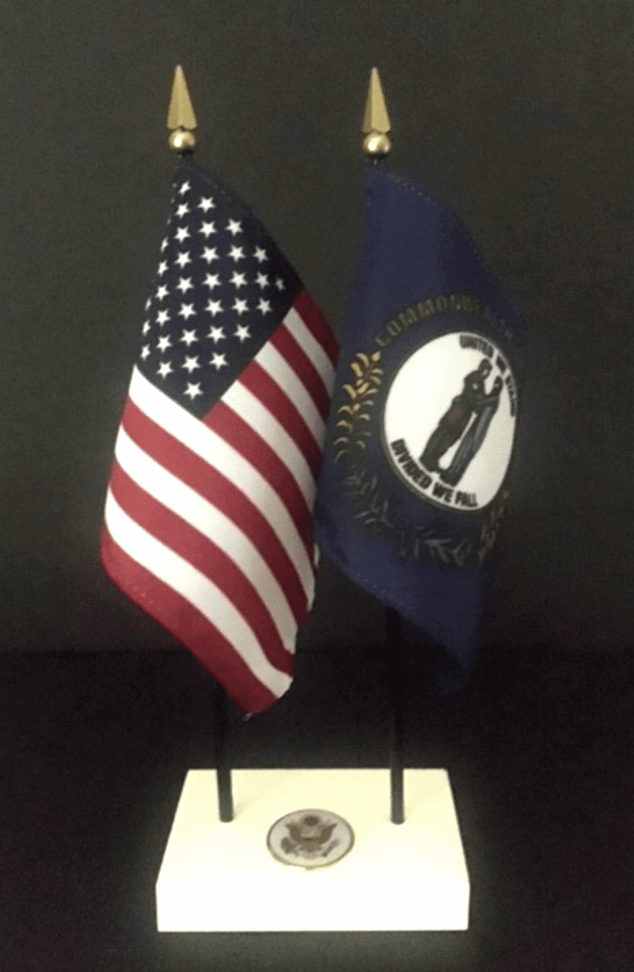 Kentucky and US Flag Executive Desk Set