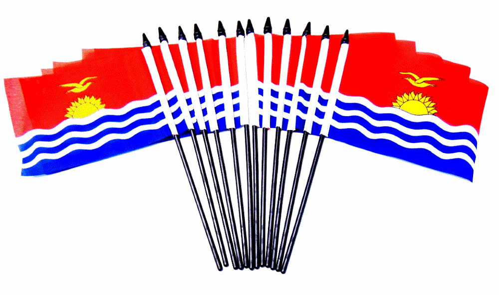 Kiribati Polyester Table Flags - 12 Per Pack