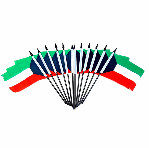 Kuwait Polyester Table Flags - 12 Per Pack