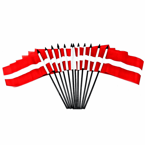 Latvia Polyester Table Flags - 12 pack