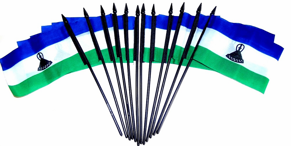 Lesotho Polyester Table Flags - 12 Per Pack