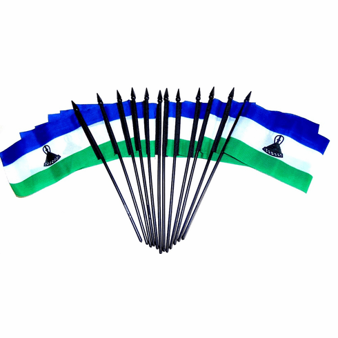 Lesotho Polyester Table Flags - 12 Per Pack