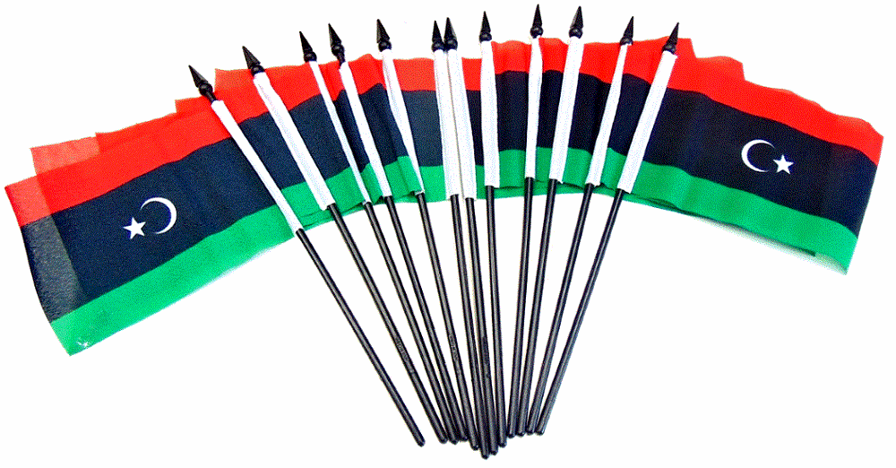 Libya Polyester Table Flags - 12 Per Pack