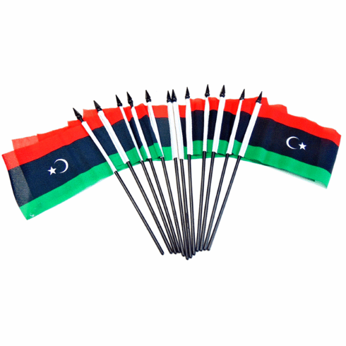 Libya Polyester Table Flags - 12 Per Pack