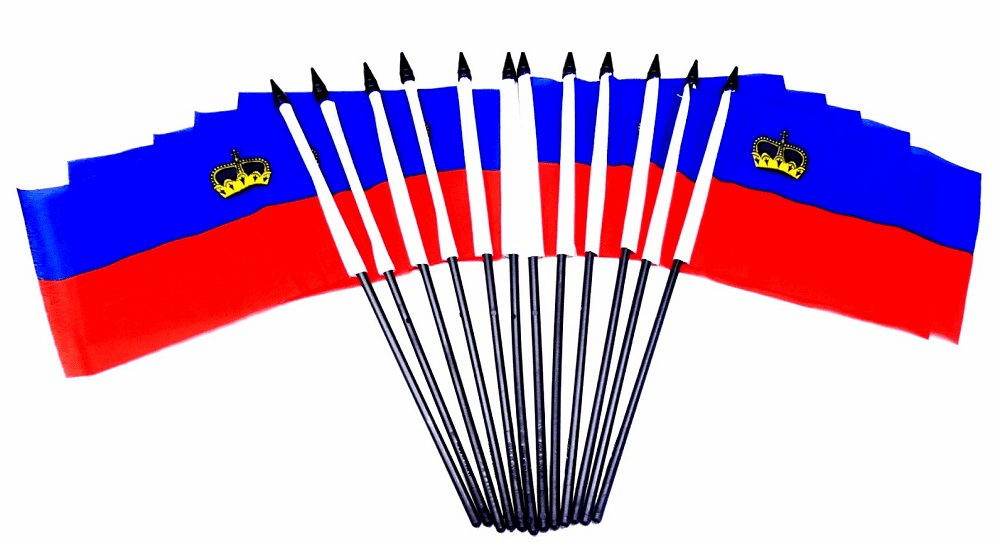 Liechtenstein Polyester Table Flags - 12 Per Pack
