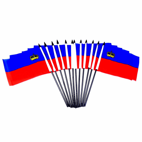 Liechtenstein Polyester Table Flags - 12 Per Pack