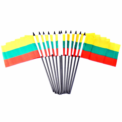 Lithuania Polyester Table Flags - 12 Per Pack