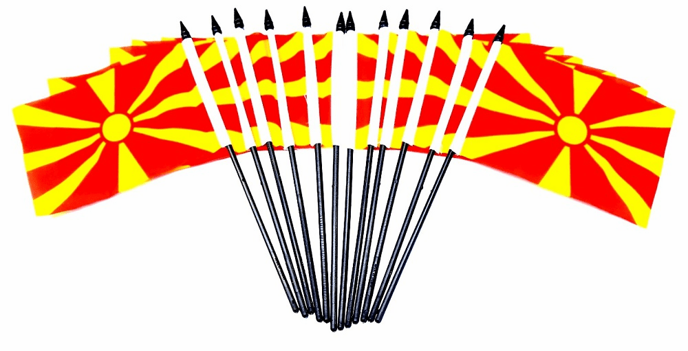 Macedonia Polyester Table Flags - 12 Per Pack