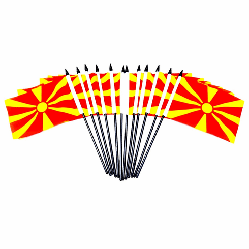 Macedonia Polyester Table Flags - 12 Per Pack