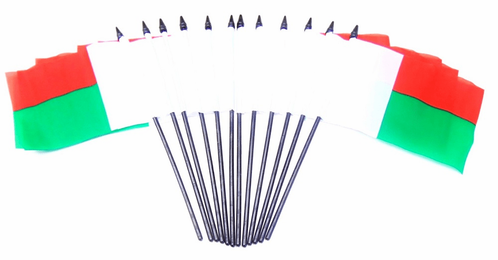 Madagascar Polyester Table Flags - 12 Per Pack