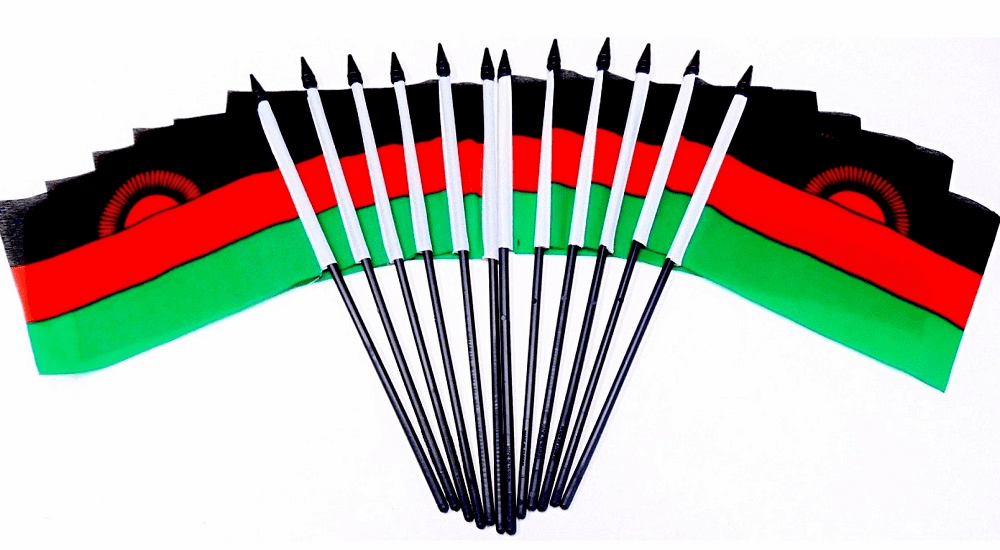 Malawi Polyester Table Flags - 12 Per Pack