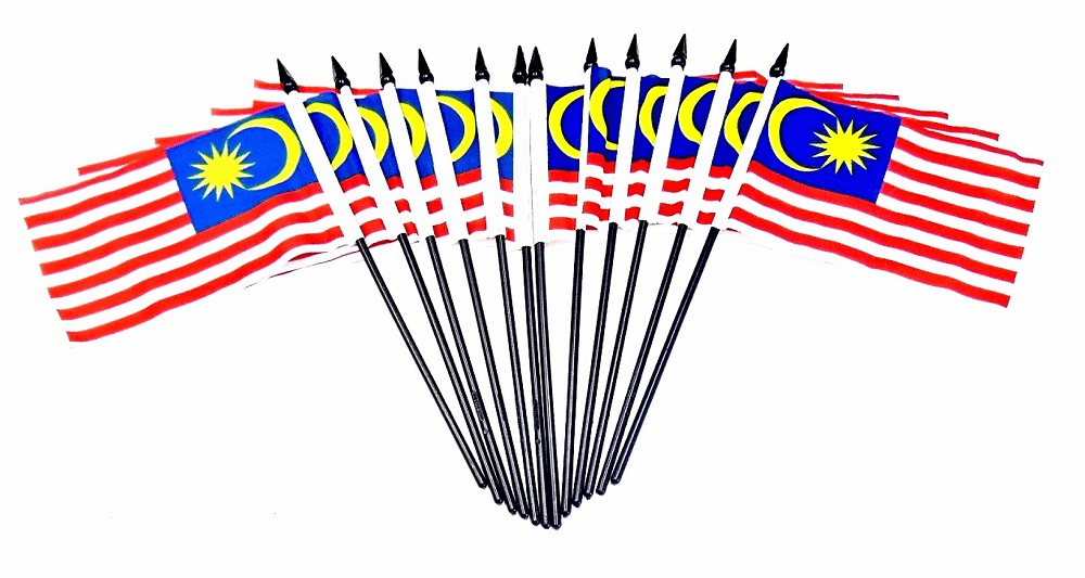 Malaysia Polyester Table Flags - 12 Per Pack
