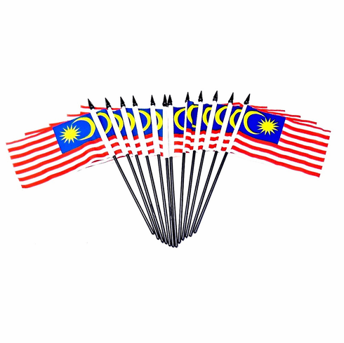 Malaysia Polyester Table Flags - 12 Per Pack