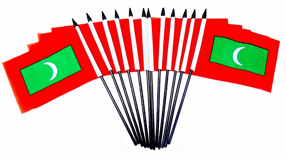 Maldives Polyester Table Flags - 12 Per Pack