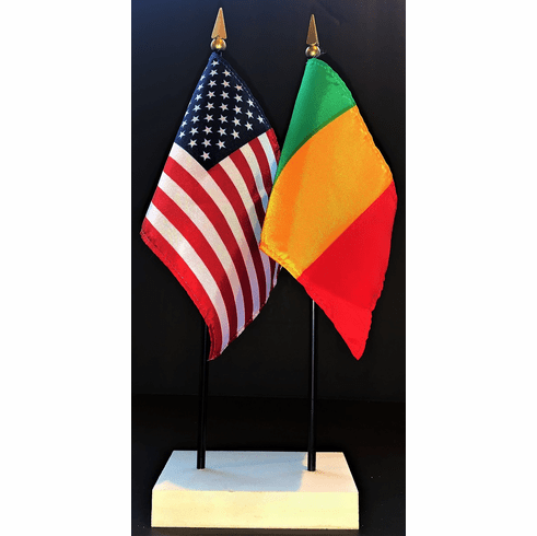Mali and US Flag Desk Set