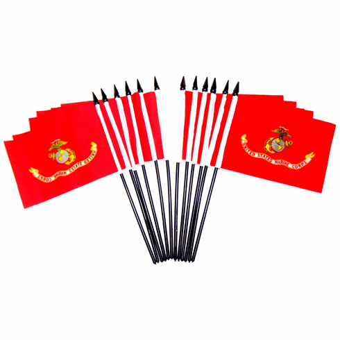 Marine Corps Polyester Table Flags - 12 pack 