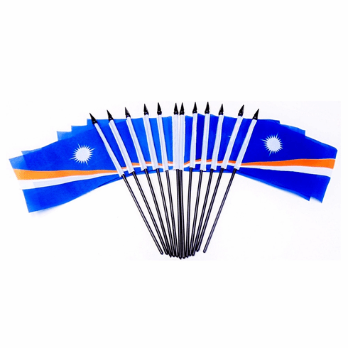 Marshall Islands Polyester Table Flags - 12 Per Pack