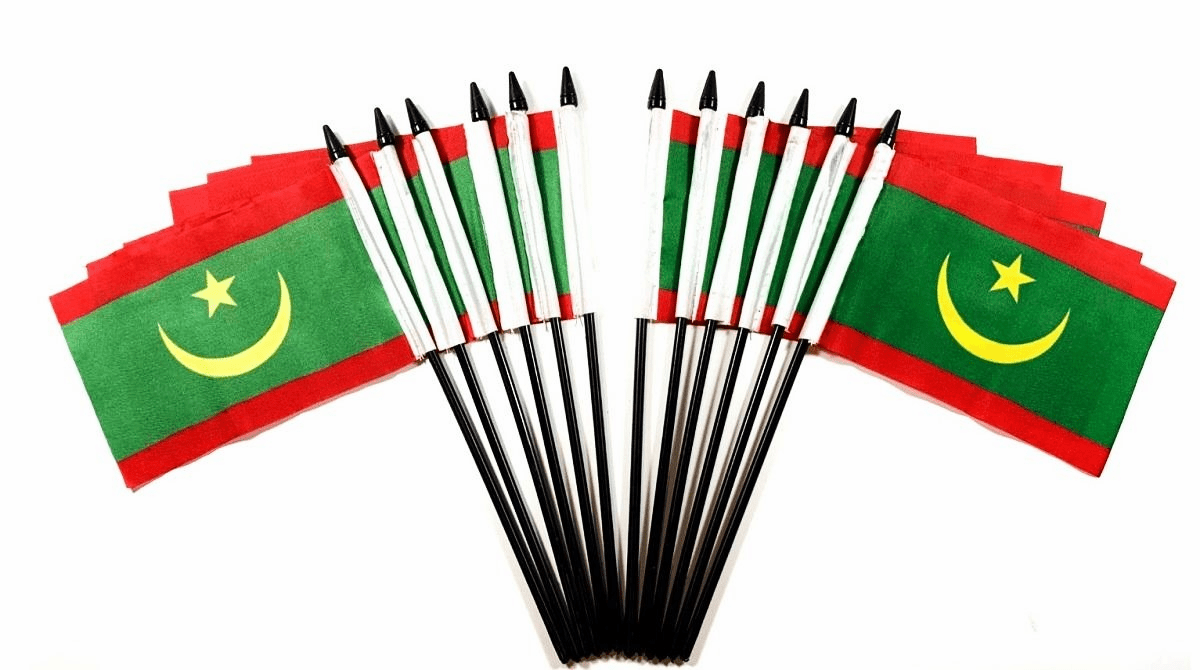 Mauritania Polyester Table Flags - 12 Per Pack