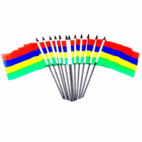 Mauritius Polyester Table Flags - 12 Per Pack