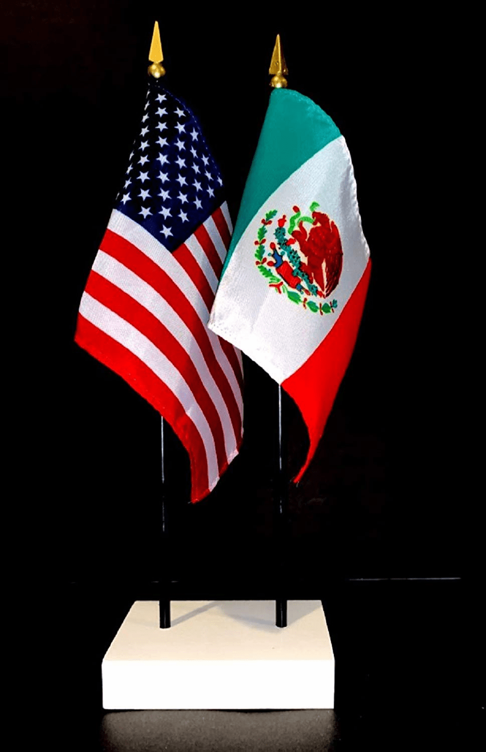 Mexico and US Flag Desk Set